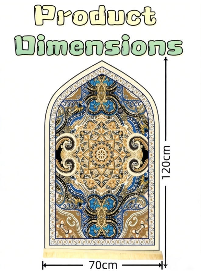 Islamic Janamaz Prayer Mat, Soft Velvet Namaz Mat, Turkey Style Aasan for Daily Namaz & Salah, 70*120CM, Printed Multi (L2523) - Image 3